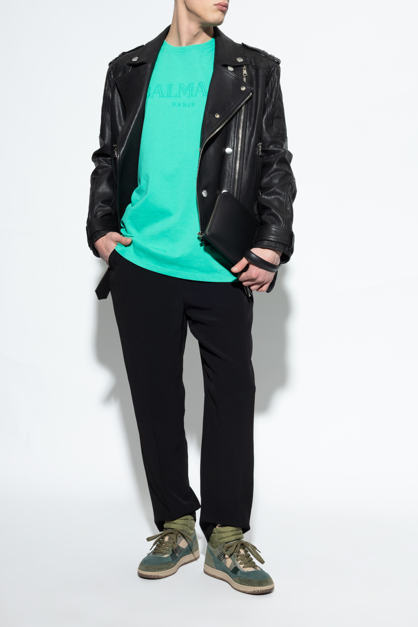 Green 'Swan' high-top sneakers Balmain - Vitkac France